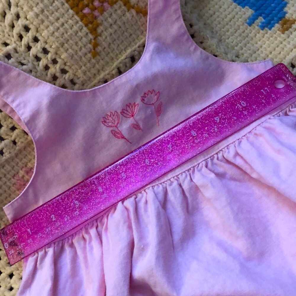 Zoey Soft Pink Floral Embroidery Sleeveless Summer Dress Girl’s Sz 5 Linen Blend - Picture 5 of 12